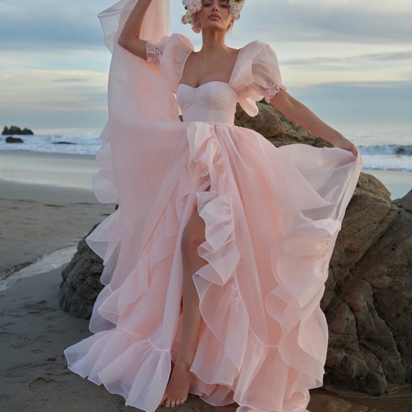 Selkie Dresses & Skirts - Selkie Blush Pink Maxi Dress with Ruffles